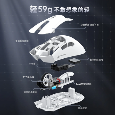 Attack Shark R1 59g PAW3311 18000DPI Tri-Mode Wireless Gaming Mouse (Stock out)_img_6