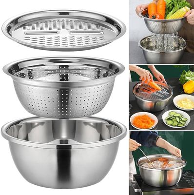 3 In 1 Stainless Steel Drain Basket Vegetable Cutter_img_2