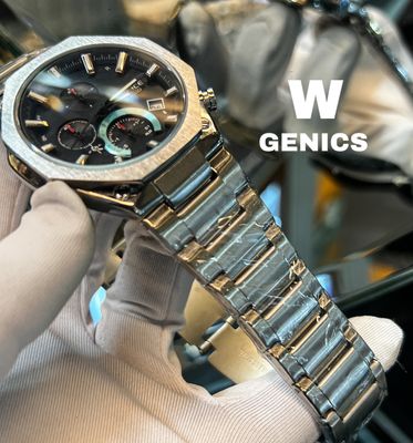 Casio Edifice EQB1100 With Brand box Silver Chain Black Dial AA Grade_img_1