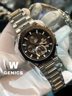 Casio Edifice EQB1100 With Brand box Silver Chain Black Dial AA Grade_img_0