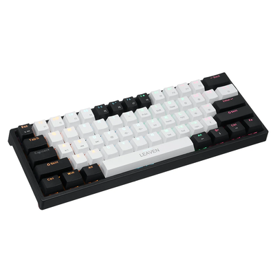 LEAVEN K620 Wired Hot-Swappable Gaming Mechanical Keyboard - Blue & Red Switch_img_4