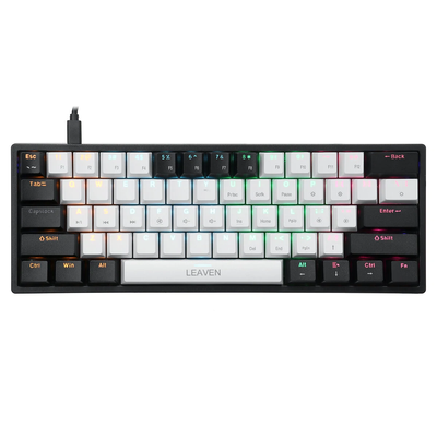 LEAVEN K620 Wired Hot-Swappable Gaming Mechanical Keyboard - Blue & Red Switch_img_5