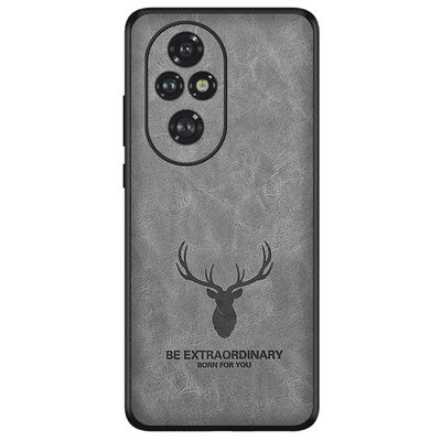 Honor 200pro leather anti-fall protective cover Nappa pattern business deer head creative personality_img_4