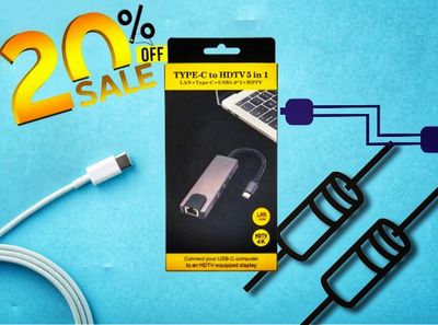 USB C Hub 5 in 1 Type C 3.1 to 4K HDMI, 3 USB 3.0 Ports, PD Charging Port Multiport Adapter_img_0