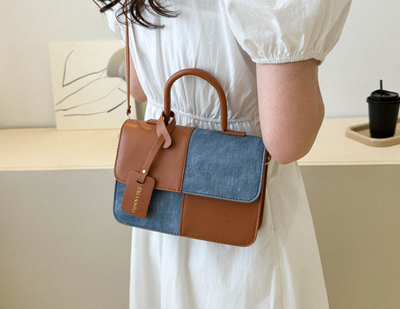 Splicing textured handbag_img_1