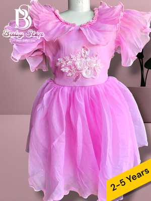 Elegant Baby Girl Floral Design Party Dress For 0-5 years._img_0