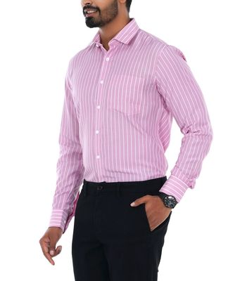 Men's Long Sleeve Formal Shirt Striped Button Down Shirts with Pocket | Palli_img_0