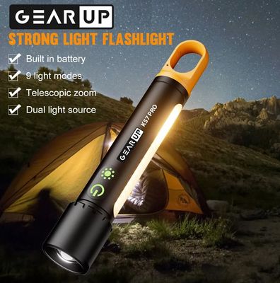 GearUP K57 PRO Rechargeable High Power Flashlight + Large COB Light with 3500mAh Lithium Battery_img_0