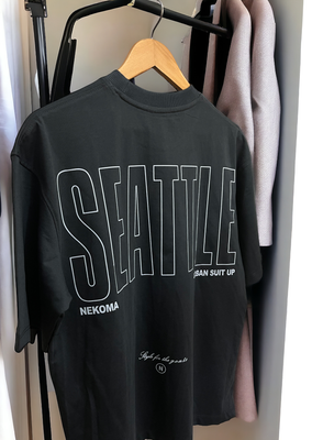 Oversized T-shirt in grey with city print on the back_img_0
