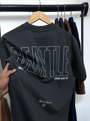 Oversized T-shirt in grey with city print on the back_img_2