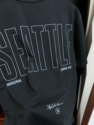 Oversized T-shirt in grey with city print on the back_img_3