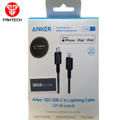 Anker 322 USB-C To Lightning Cable (3Ft) Black - A81B5H11_img_4