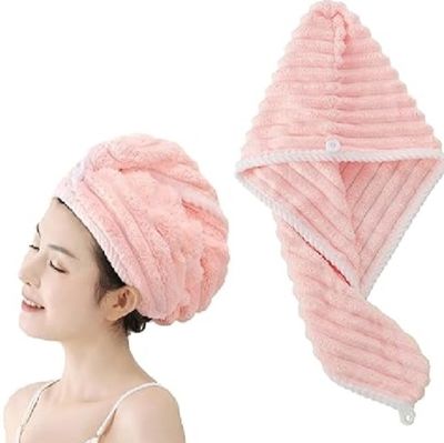 High quality Magic Shower Cap Soft Microfiber Girls Hair Towel Super Absorbent Quick Drying microfiber hair towel_img_4