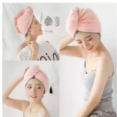 Ladies Hair Towel Magic Hair Wrap Bath Salon Towels Fast Drying Absorbent Cap For Women And Girls_img_0