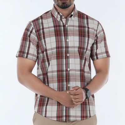 Short Sleeve Button Down Casual Regular Fit Men Half Shirt | Palli_img_1