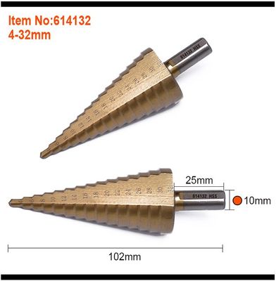 HARDEN Step Drill Bit | 4–32mm Range | 2mm per Step | Titanium Coated HSS | Model: 614132_img_3