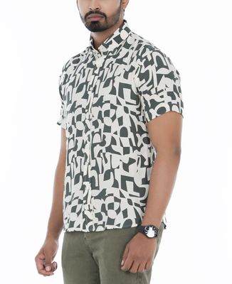 Lightweight Viscose Short Sleeve Button-Up Casual Men Half Shirt | Palli_img_1