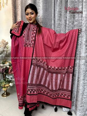 প্রিমিয়াম কোয়ালিটি ব্লক প্রিন্ট কটন থ্রি-পিস_img_0