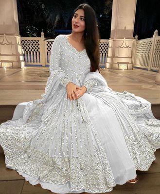 Embroidered Georgette Abaya Style Indian Dress_img_3
