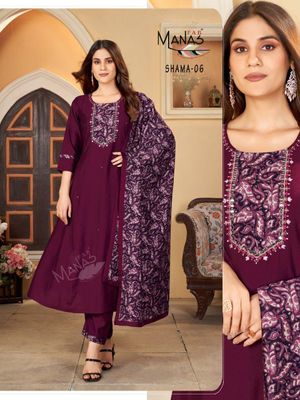 Embroidered Indian Reyon Women Dress_img_1