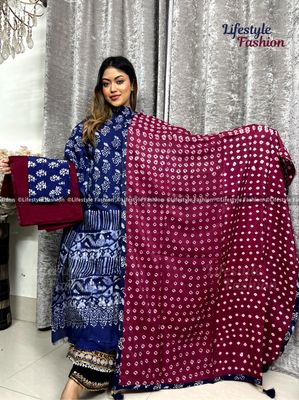 প্রিমিয়াম কোয়ালিটি কালারফুল সিল্ক বাটিক ড্রেস (LF-25-112)_img_0