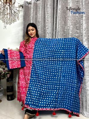 প্রিমিয়াম কোয়ালিটি কালারফুল সিল্ক বাটিক ড্রেস_img_0