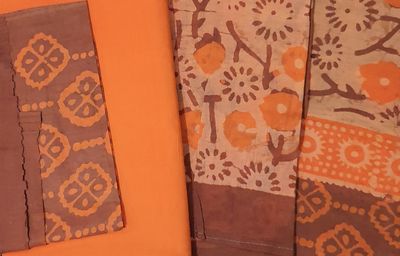 Batik Floral Print Casual Wear [Orange and Brown]_img_1