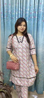Hijabi Purse Bag, Stylish Ston Watch & 2 Piece Fashionable Kurti Complete Fashion Set_img_2
