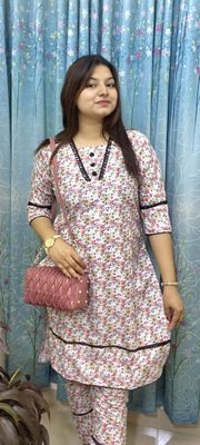 Hijabi Purse Bag, Stylish Ston Watch & 2 Piece Fashionable Kurti Complete Fashion Set_img_4