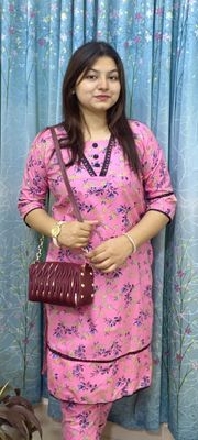 Hijabi Purse Bag, Stylish Ston Watch & 2 Piece Fashionable Kurti Complete Fashion Set_img_7