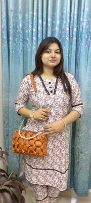Fashionable Bag, Stylish Ston Watch & 2 Piece Fashionable Kurti Complete Set_img_0