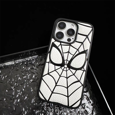 Luxury Embossing S-Spider-Man 3D Leather Phone Case_img_3
