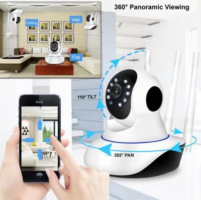 3 Antenna V380 2MP Full HD WIFT IP Camera - Q5Y 360 Degree Two-way Voice Camera_img_1