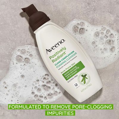 Aveeno Positively Radiant Clear Complexion Foaming Cleanser Acne Prone Skin_img_1