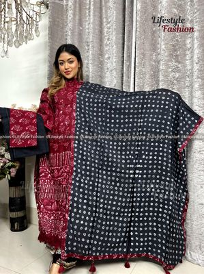 প্রিমিয়াম কোয়ালিটি কালারফুল সিল্ক বাটিক ড্রেস (LF-25-111)_img_0