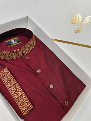 Majestic Maroon Premium Embroidery Panjabi_img_1
