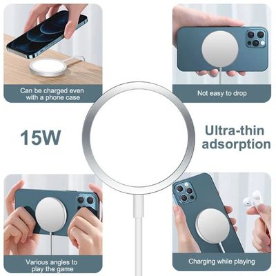 Apple Iphone 15W Wirless Charger Adapter MagSafe wireless charger Magnetic Wireless Charger Pad for series MagSafe Charger 15W Fast Wireless Charge With a Cable_img_1