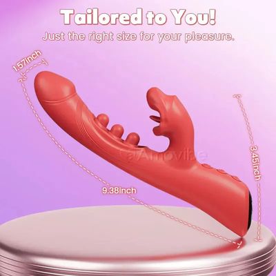 4 in 1 Tongue Licking Clitoral Vibrator with 9 Flapping & 8 Biting Vibration Modes G Spot Stimulator Dildo Sex Toys for Women 18_img_2