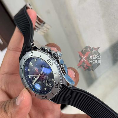 Tag heuer Aquaracer || Silicon Strap |SS Body   | Black Silver_img_3
