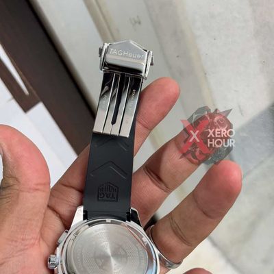 Tag heuer Aquaracer || Silicon Strap |SS Body   | Black Silver_img_4