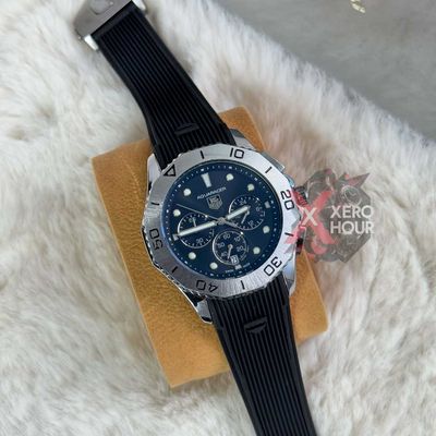 Tag heuer Aquaracer || Silicon Strap |SS Body   | Black Silver_img_5