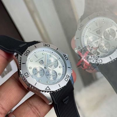 Tag heuer Aquaracer || Silicon Strap |SS Body | Black Silver SILVER Dial_img_5
