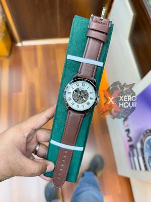 FOSSIL AUTOMATIC WATCH | LEATHER BELT | BROWN BELT WHITE DIAL_img_0