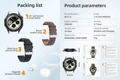 HOCO Y21 1.43inch AMOLED Bluetooth Call Sports Smart Watch-Silver Color_img_3