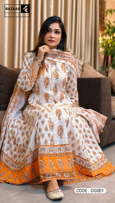 সুতি কাপড়ের গ্রাউন্ড/গোল থ্রি পিস_img_2