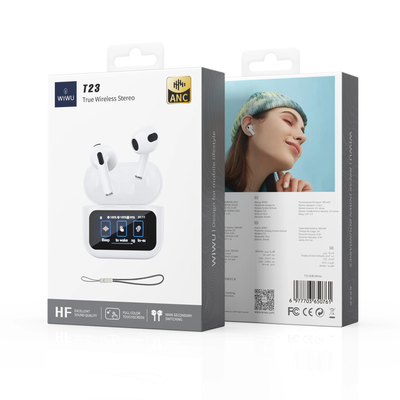 Wiwu T23 ANC noise cancelation LCD touch intelligent screen control wireless BT TWS earbuds_img_2