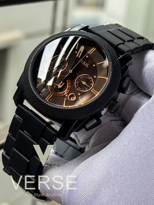 Fossil chain chronograph brown glass_img_0