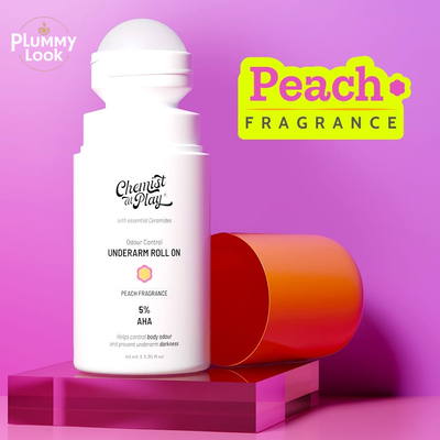 Chemist at Play UnderArm Roll-On with 5% AHA, Lactic Acid & 1% Mandelic Acid | Peach Fragrance | Alcohol Free - 40ml_img_0