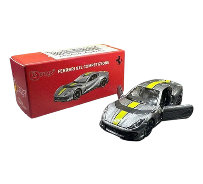 Bburago Ferrari 812 Competizione Gray/Yellow 1:64 Official Licensed Product_img_0