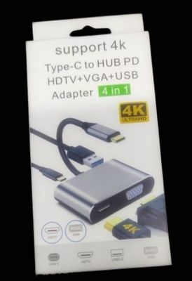 support 4kType-C to HUB PDHDTV+VGA+USBAdapter4 in 1_img_0